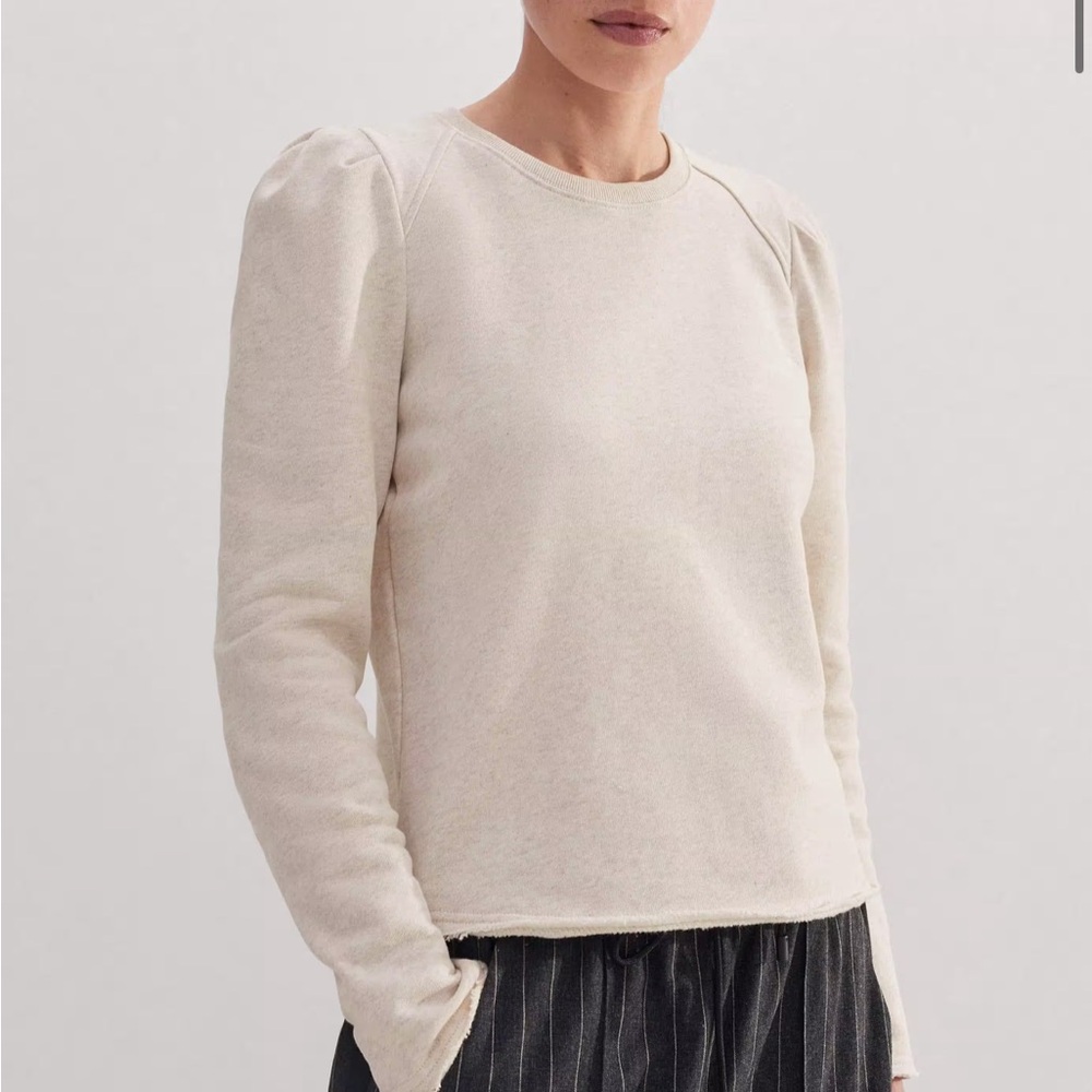 ME+EM Cream Puff-Sleeve Sweater